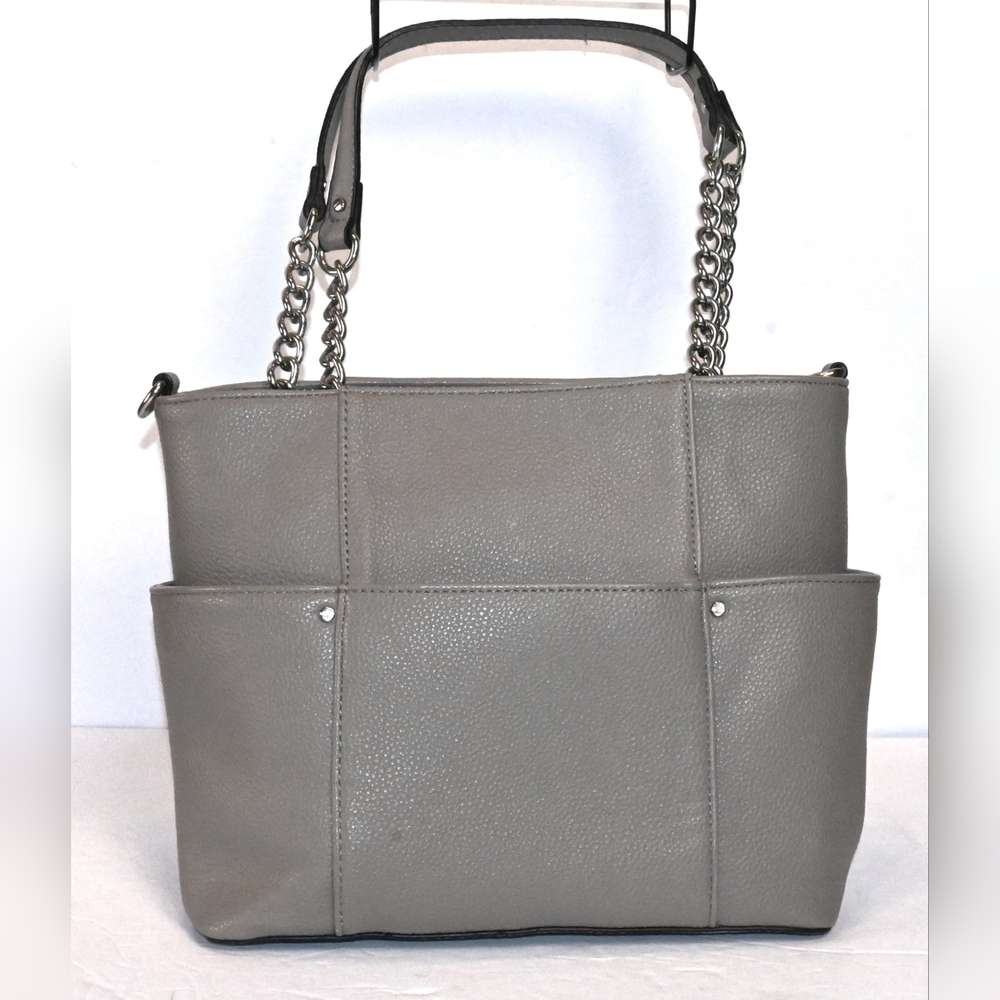 Dana Buchman Classic Gray Shoulder Bag with Chain Straps
